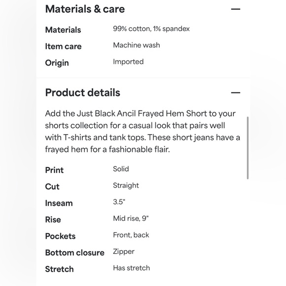 Just black Ancil Frayed Hem Shorts - Picture 7 of 7
